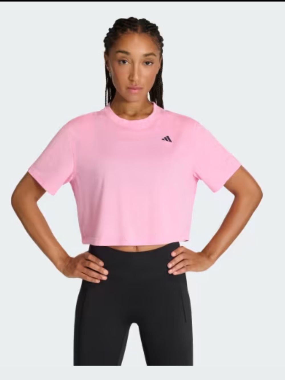 adidas Pink Cropped Workout Tee